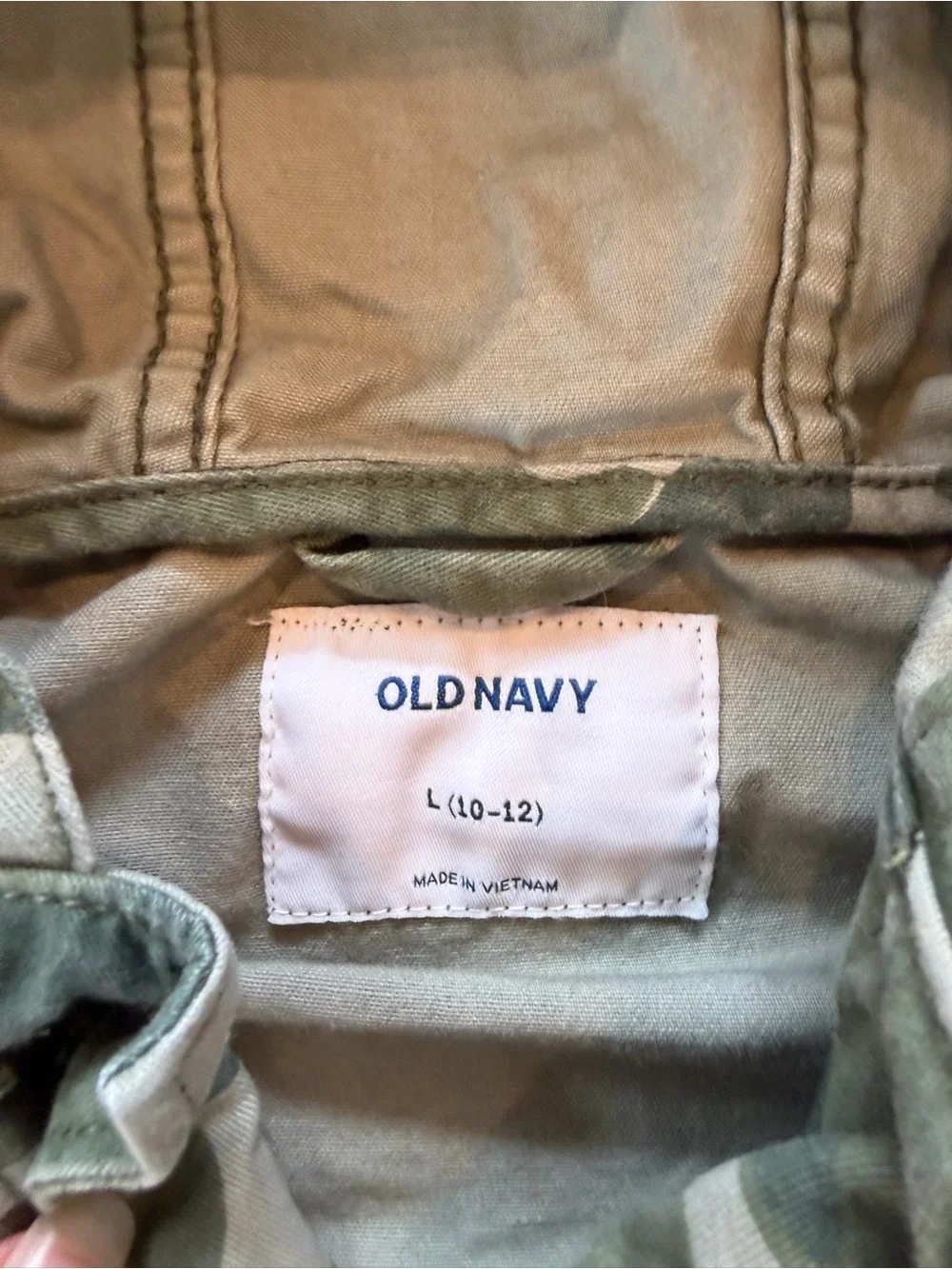 Old Navy Kids Hooded Camo Jean Jacket - Green Camo
